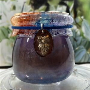 Handcrafted Multicolor resin “Jar” with Owl Pendant